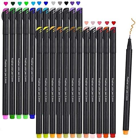Finer Fineliner Stifte Beupro 24 Farben — Precision-Line Set 0,4mm, ideal für Kalligraphie, Design, Malerei und Comics f