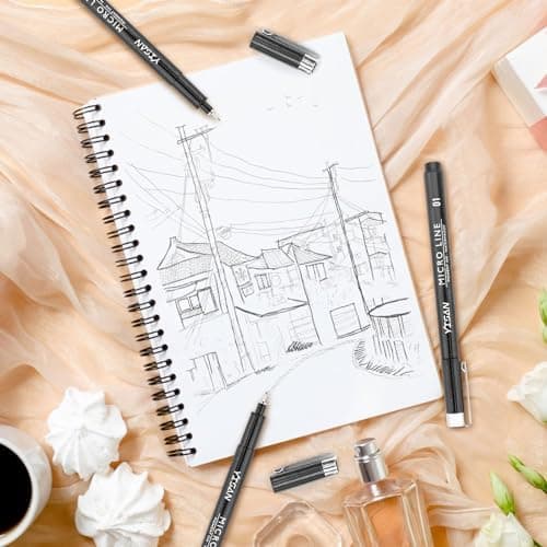 YISAN Fineliner Schwarz Set für Künstler - Pigment Liner Stifte mit 0,1mm Spitze - Set von 6 Stück
| YISAN Tuschestift