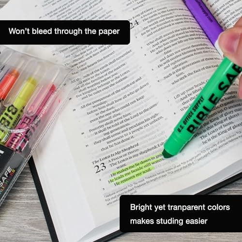 U.S. Office Supply Bibelsichere Gel-Highlighter - 6 Leuchtend Neone Farben - Keine Verschmierteverfärbung oder Eintrockn