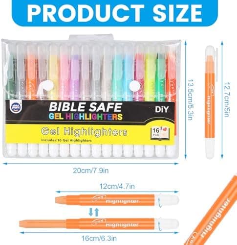 16 Stück Farbe Bibel Marker - Bibel Textmarker Set für Bibelstudium, Notizen und Zeichnen in Schule, Büro und Zuhause -