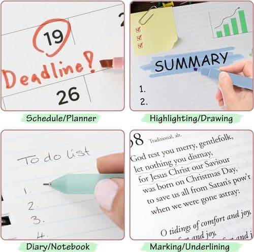 17 Textmarker Pastell Set für Journal und Büro - Aesthetic Bible Highlighter und Fineliner für Bibel und Schulbedarf
|
