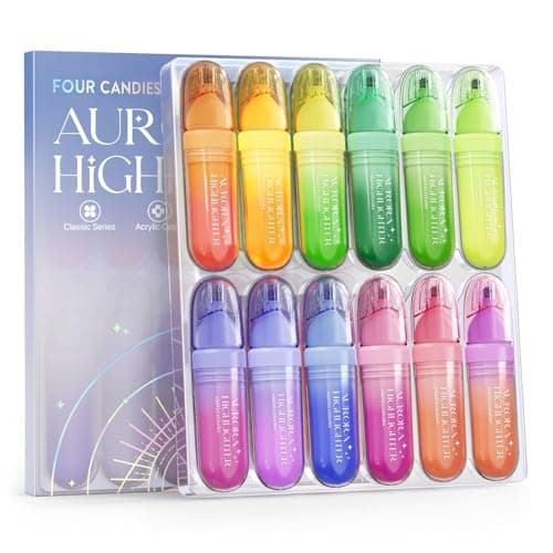 Four Candies 8PCS schnelles Trocknen süße Pastell-Textmarker-Set, weiche Keilspitze, ideal für Bibeltextmarker, kein Aus