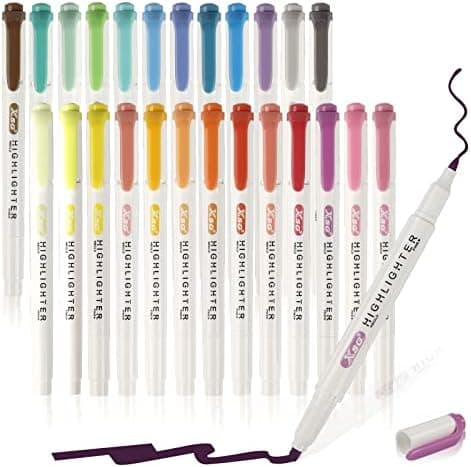 Abeiertextmarker 15 FarbenPastell Mit Zwei Spitzen MeißelFür ErwachseneSchulbedarf Macaron Farben