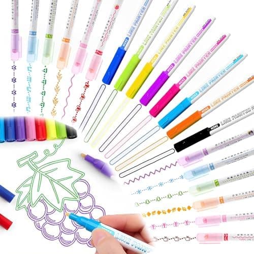 20 Stück Bunter Highlighter für Notizen und Zeichnung, Mehrere Farben 0.5mm Schnelltrocknende Tinte Markierstift Verwend