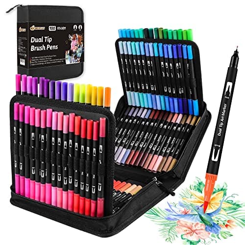 Dual Brush Pen Set Für Malbuchliebhaber - 24 Farben, Dicke und Düne Pinsel, Perfect Für Mandala Malen & Handlettering
|