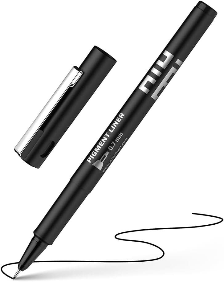 Pigmentliner Starter Set 2 - 4 Finliner 0,3/0,5/0,7/0,9 mm - dokumentenecht, wasserfest - für Outlines, Manga, Skizzen,
