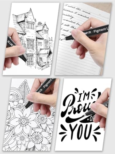 Fineliner Schwarz für Künstler - Wasselfest Zentangle Stifte & Pigment Liner Set (0.03mm-L), 22 Stück