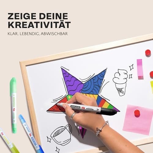 SmartPanda Whiteboard Marker – Abwischbare Stifte, Doppelspitze, Medium und Fein - Für Whiteboard, Folien, Geschäftsbesp
