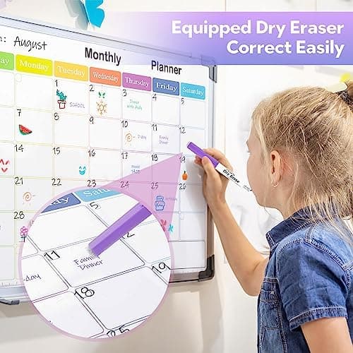 YISAN Magnetische Whiteboard Stifte 0,7 mm Extra Feine, Abwischbar, 12 Farben, geringer Geruch, 70559