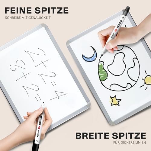 SmartPanda Whiteboard Marker – Abwischbare Stifte, Doppelspitze, Medium und Fein - Für Whiteboard, Folien, Geschäftsbesp