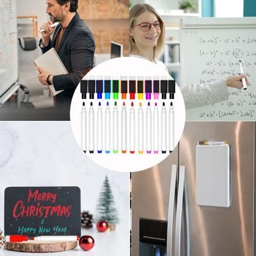 12 Stück Whiteboard Stifte 9 Farben Magnetische Dry Erasable Marker für Büro und Zuhause
| 12 x 9 Farben Whiteboard Mar