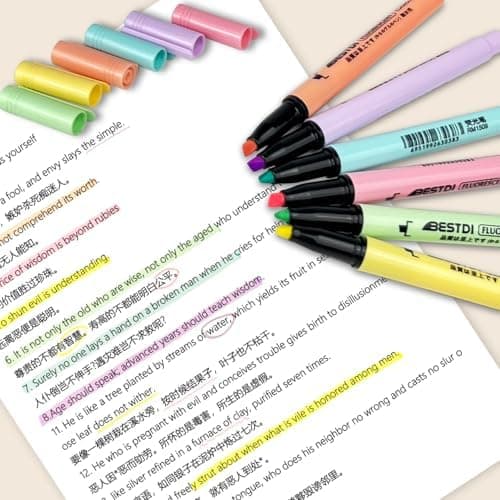 Pastell Set Textmarker 12 Stück leuchtstift No Bleed Highlighter Sehr geeignet für Schulkinder zum Lernen(12er Pack)  
P