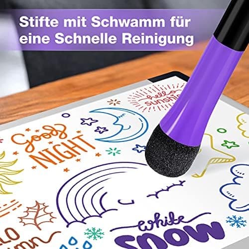 Whiteboard Marker 12 Farbe + Schwamm Magnete + Lehrer Zubehör + Schule Zuhause Büro + Abwischbare Stifte + Magnettafel