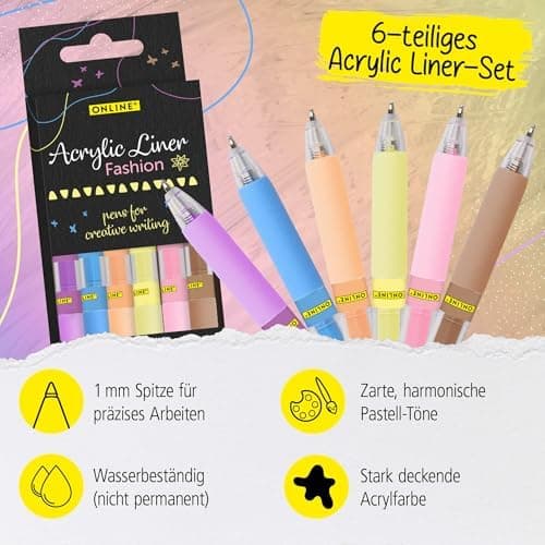 Online 5x Fineliner Schwarz wasserbeständig | mit Brush Pen und Kalligrafie-Spitze | Black Handlettering-Set | Tuschesti
