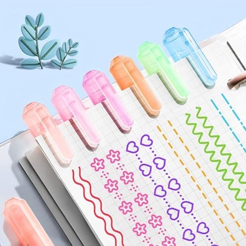 20 Stück Bunter Highlighter für Notizen und Zeichnung, Mehrere Farben 0.5mm Schnelltrocknende Tinte Markierstift Verwend