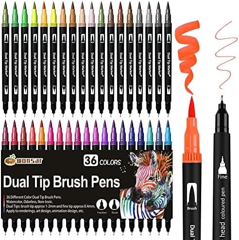 Dual Brush Pen Set Für Malbuchliebhaber - 24 Farben, Dicke und Düne Pinsel, Perfect Für Mandala Malen & Handlettering
|