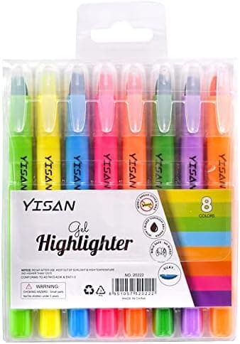 YISAN Gel Textmarker - Bibelmarker Stifte für Christen, Bibel Highlighter, Markerstifte Set, 8 Farben - Bibelnmarkierung