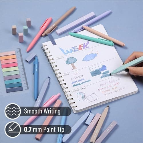 Mr. Pen Aesthetic Highlighter und Stifte - Keine Tintenausstrahlung, 16 Stück, 200 Transparente Klebestreifen, Bibelstif
