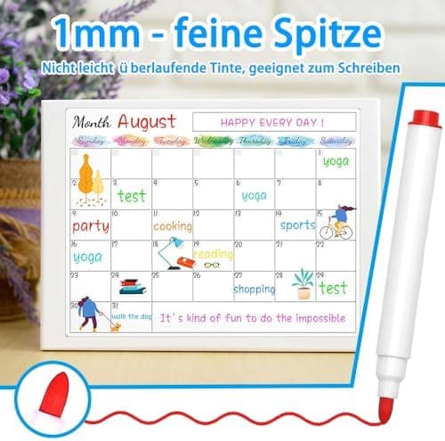 10 Stück Whiteboard Stifte, 9 Farben Magnetic Trockensystem Abwischbare Marker für Büro und Schule
| 10 Stück Whiteboar