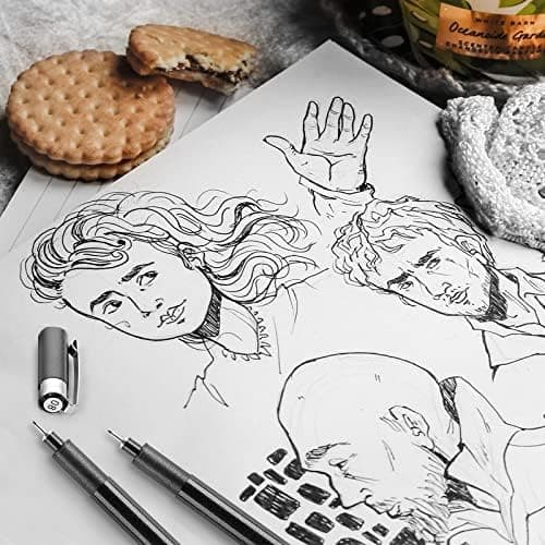 YISAN Schwarz Filzstifte Set für Künstler: Wasserfeste Tuschen & Fineliner - Illustrieren, Skizzieren, Technisches Zeich