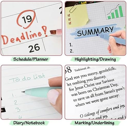 17 Textmarker Pastell Set für Journal und Büro - Aesthetic Bible Highlighter und Fineliner für Bibel und Schulbedarf
|