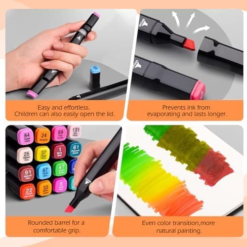 Alkohol Marker Set 40 Farben Dicke und Dünne, Permanent-Kunstmarker mit Filzstiften, Tragetasche zur Zeichnung und Gest