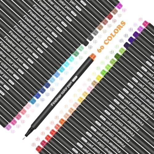 Finer Fineliner Stifte Beupro 24 Farben — Precision-Line Set 0,4mm, ideal für Kalligraphie, Design, Malerei und Comics f