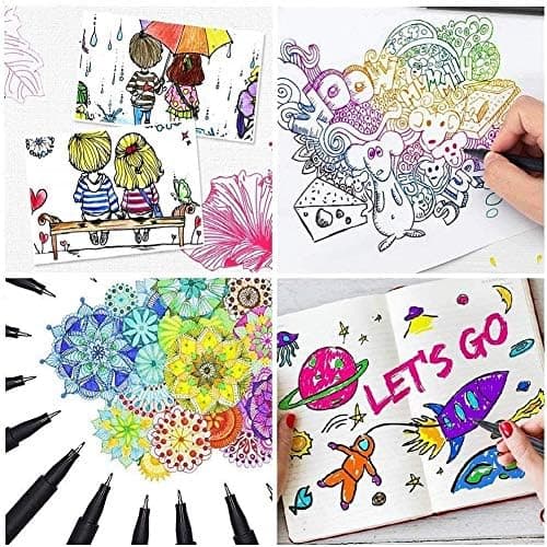 Finer Fineliner Stifte Beupro 24 Farben — Precision-Line Set 0,4mm, ideal für Kalligraphie, Design, Malerei und Comics f