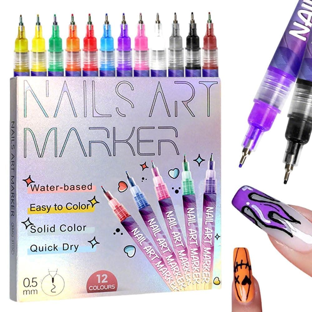 12 Farben 3D Nagellackstift Set für Nagelkunst und Grafii, DIY-Werkzeuge für Expertinnen und Anfänger (1-SET)

12 Farben