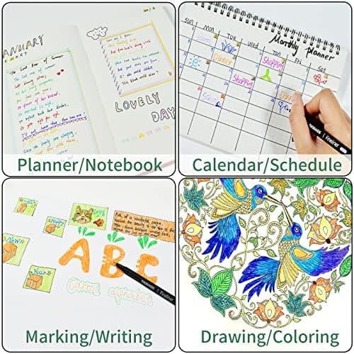 YISAN Fineliner StifteFürBulletJournalLovers-24FarbenSet-0,4mmSpitze-ZeichnenundDetaillieren-70023