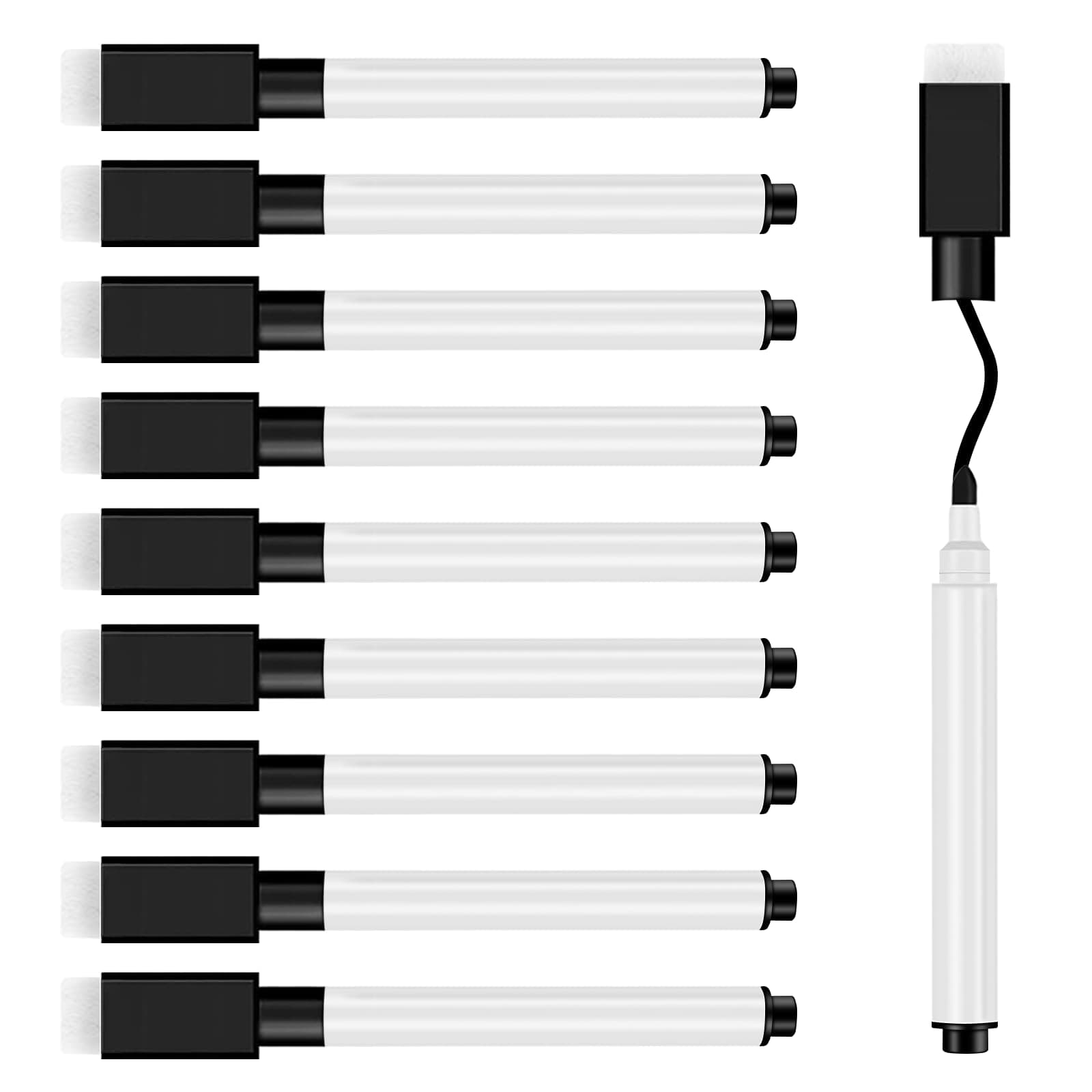 Whiteboard Marker 10 Stück Schwarz Abwischbar Schule Büro
| Magnetisch Whiteboard Stifte 10 Stück Schule Zuhause
| Abwi