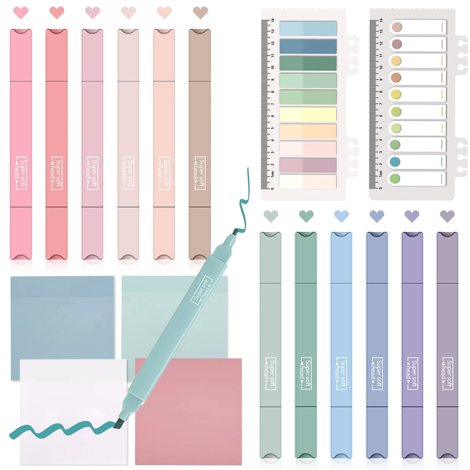 Pastell Textmarker für Transparente Haftnotizen - 600 Blätter Bürobedarf
| Transparente Haftnotizen mit Textmarker Set