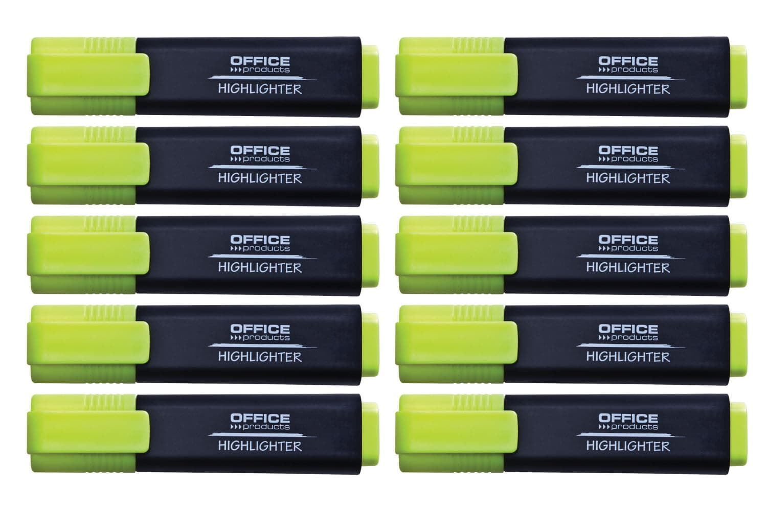 OFFICER PRODUCTS Leuchtender Textmarker 10er Pack Gelb Hohe Qualität und Sicherheit für Schüler und Büroangestellte