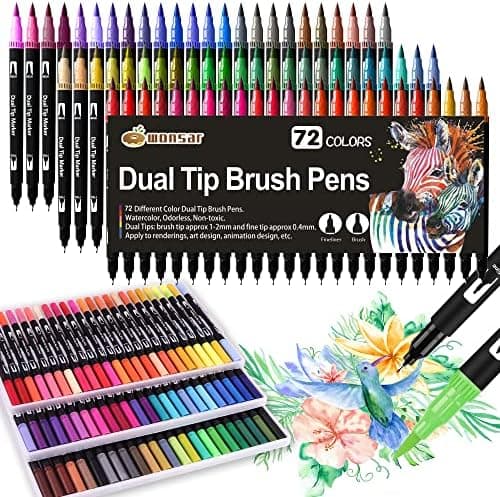 Dual Brush Pen Set Für Malbuchliebhaber - 24 Farben, Dicke und Düne Pinsel, Perfect Für Mandala Malen & Handlettering
|