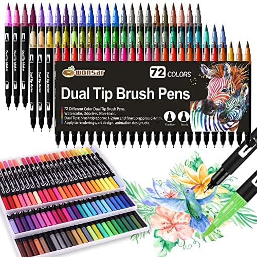 Dual Brush Pen Set Für Malbuchliebhaber - 24 Farben, Dicke und Düne Pinsel, Perfect Für Mandala Malen & Handlettering
|
