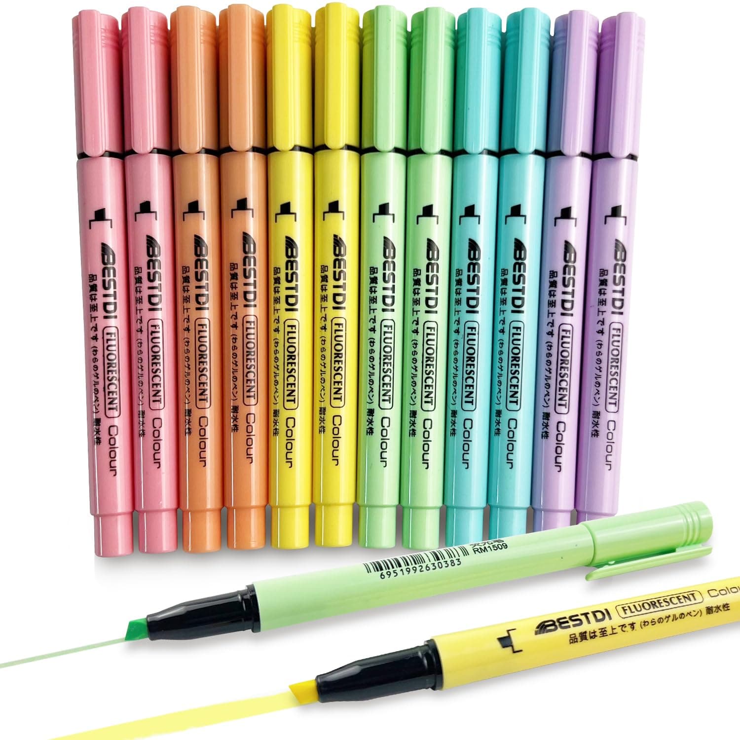 Pastell Set Textmarker 12 Stück leuchtstift No Bleed Highlighter Sehr geeignet für Schulkinder zum Lernen(12er Pack)  
P