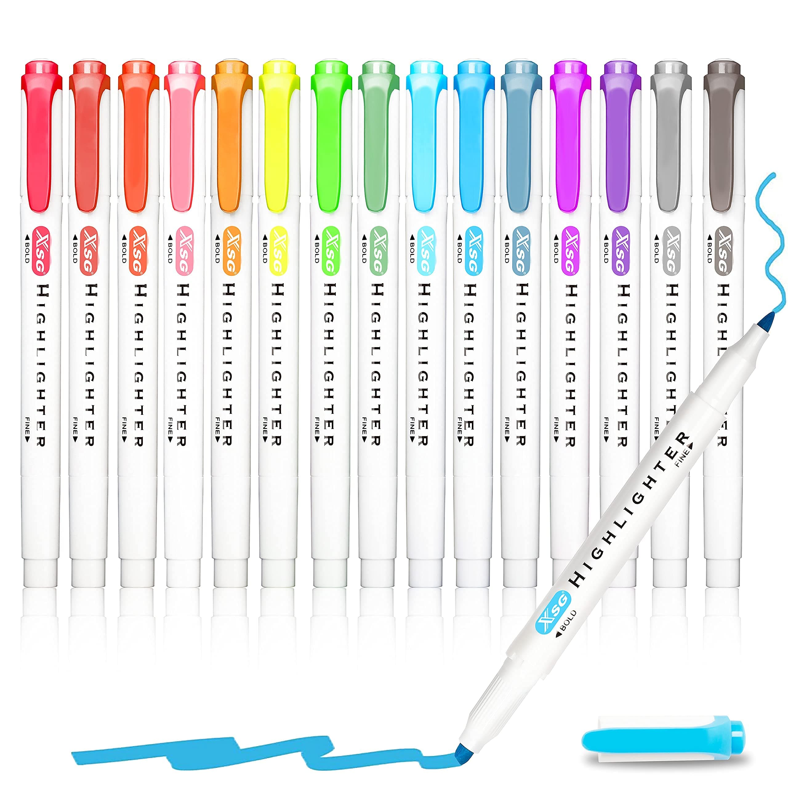 Abeiertextmarker 15 FarbenPastell Mit Zwei Spitzen MeißelFür ErwachseneSchulbedarf Macaron Farben