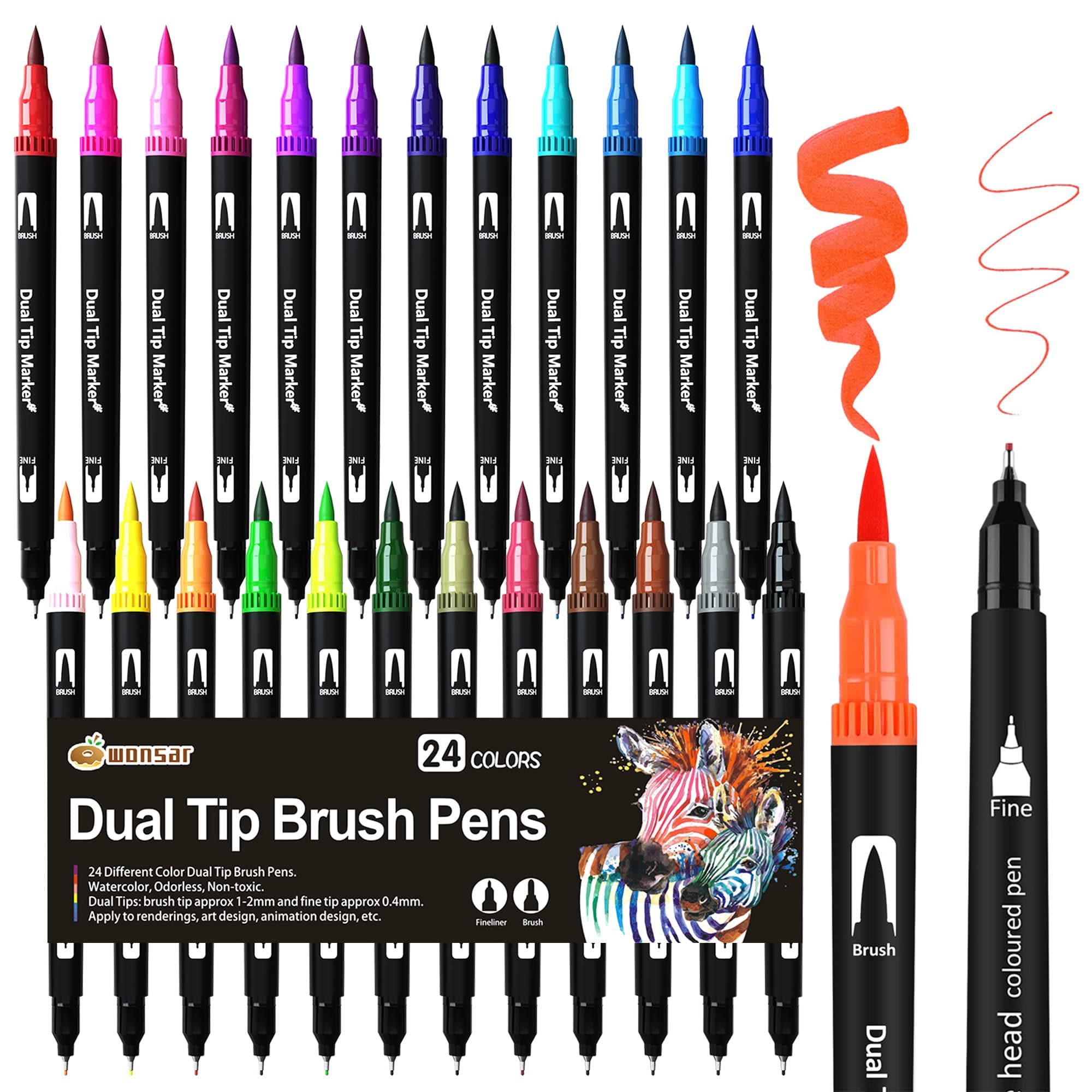 Dual Brush Pen Set Für Malbuchliebhaber - 24 Farben, Dicke und Düne Pinsel, Perfect Für Mandala Malen & Handlettering
|