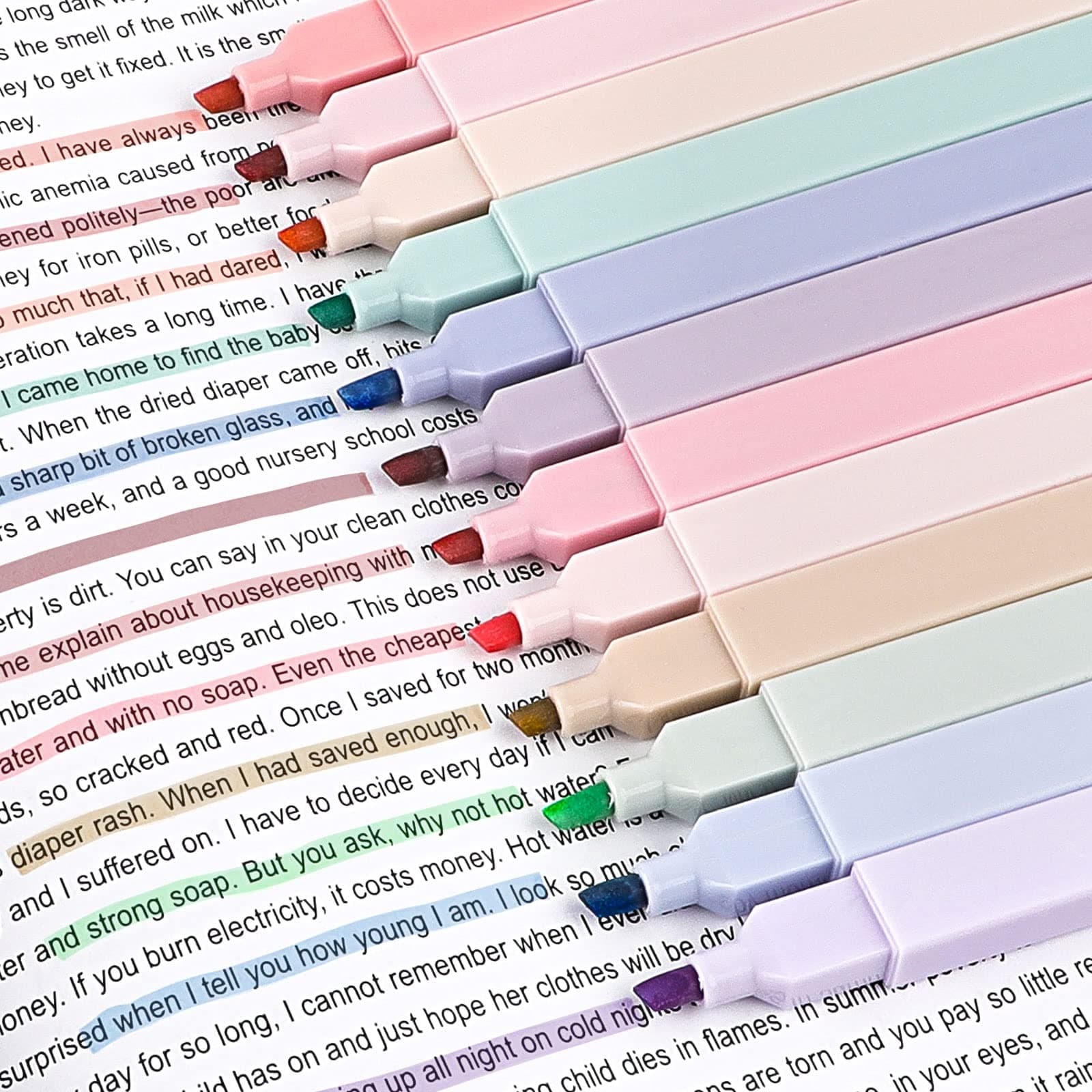 Pastell Textmarker Set für Tagebuch und Notizbuch - Aesthetic Marker Stifte 12 Stück Highlighter Pen
| Pastell Highligh